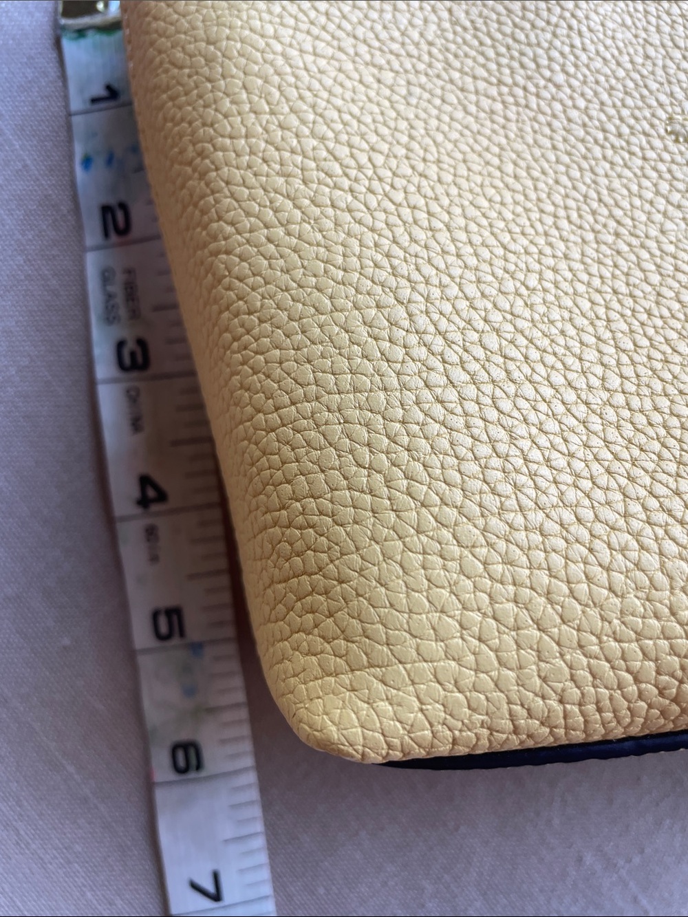Ralph Lauren Yellow Pebbled Leather Wristlet Clutch with Tassel - Picture 12 of 13